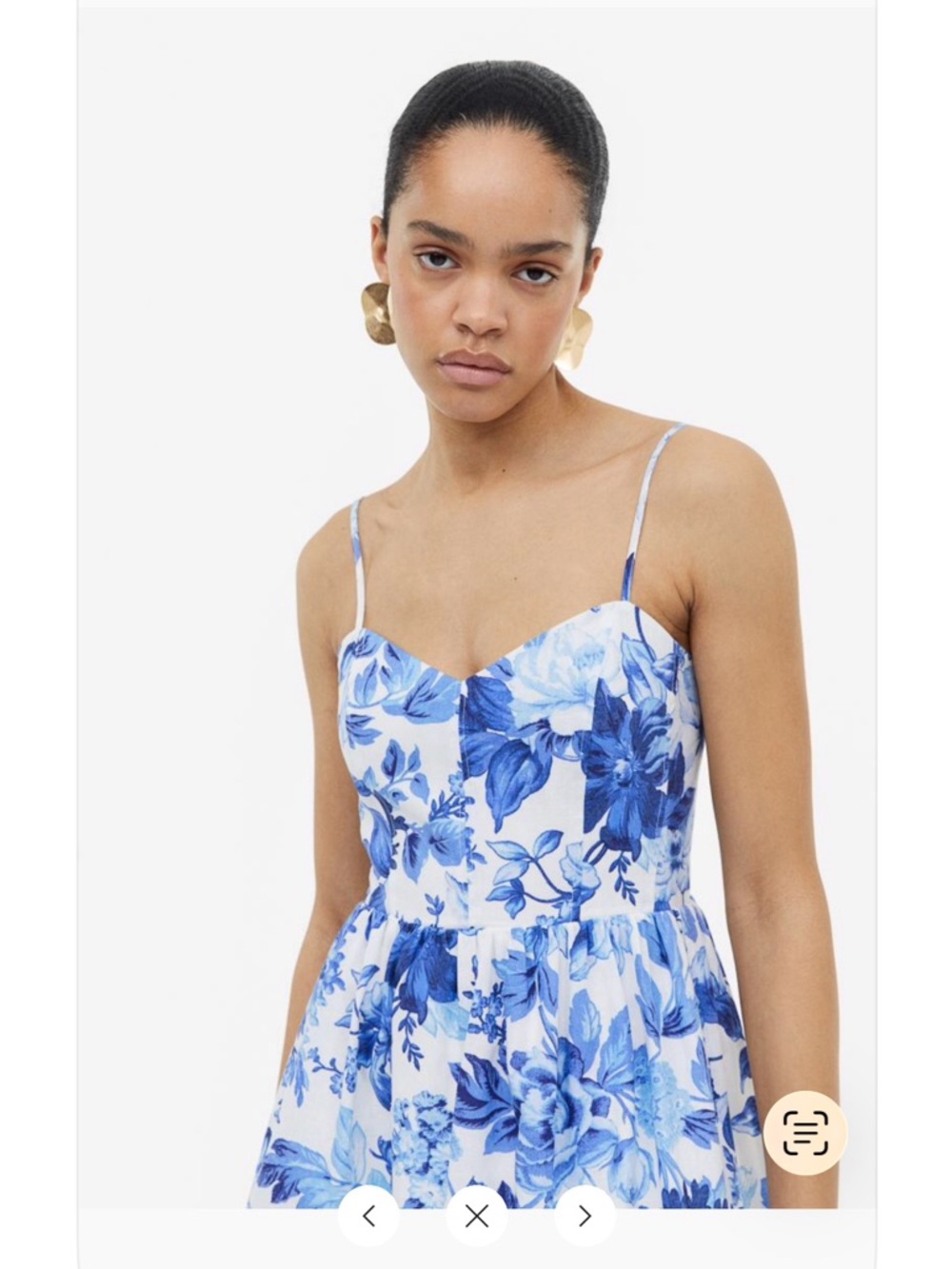 H&M Blue and White Floral Midi Dress - Picture 4 of 15